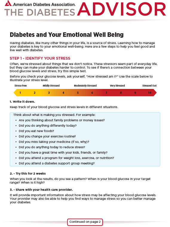 Diabetes and Emotional Wellbeing