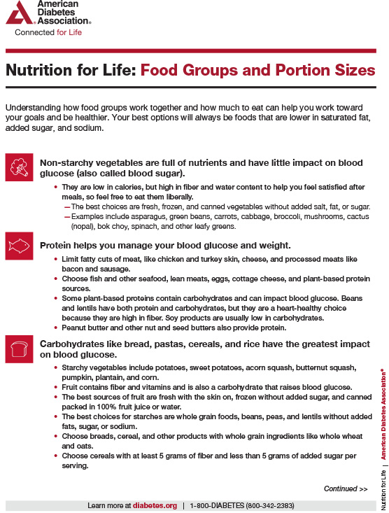 Food Groups and Portion Sizes