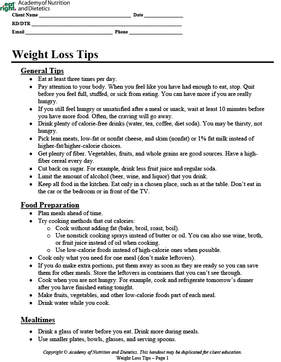 Weight Loss Tips