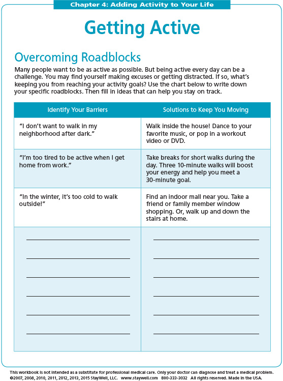 Getting Active - Overcoming Roadblocks